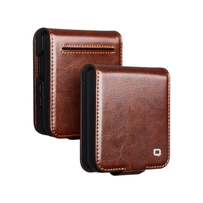 QIALINO Classic 103 Buckle Genuine Leather Phone Case, For Galaxy Z Fold8 Ultra 5G, For Galaxy Z Fold8 5G, For Galaxy Z Flip8 5G, For Samsung Galaxy Z Fold7 5G, For Samsung Galaxy Z Flip7 5G