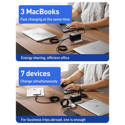 MOMAX UA28L 1-World 2 205W Dual AC 7-Port Universal Travel GaN Charger with 140W Cable, UA28L