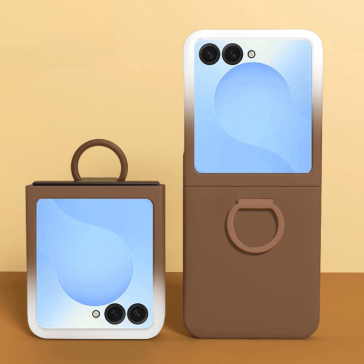 Large Window Ring Holder Skin Feel PC Phone Case, For Galaxy Z Flip8 5G, For Samsung Galaxy Z Flip7 FE / 6 / 5 5G, For Samsung Galaxy Z Flip7 5G