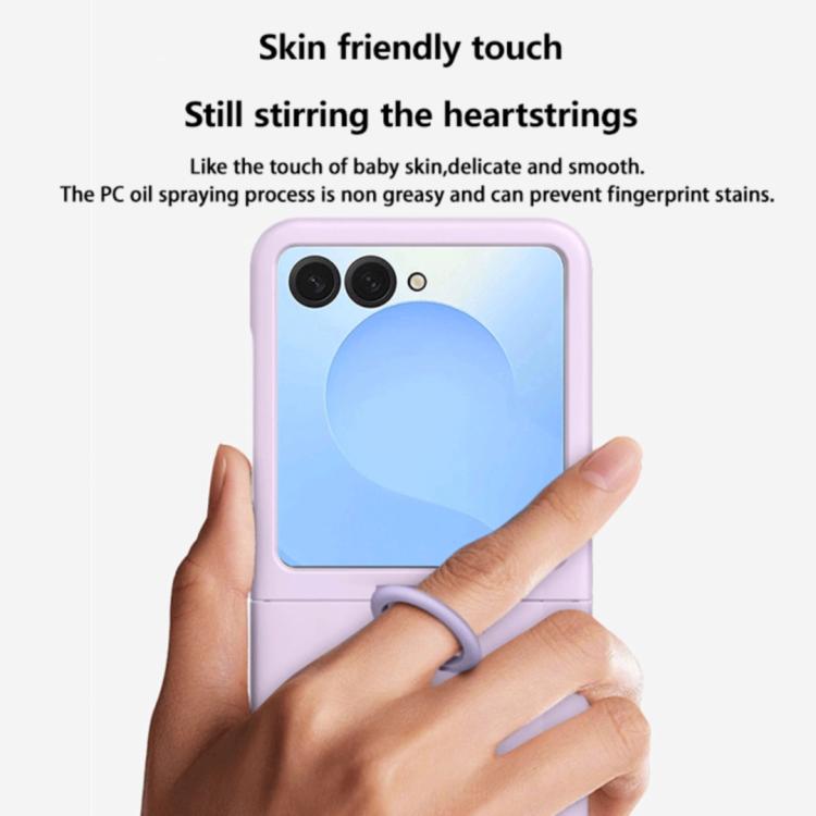 Large Window Ring Holder Skin Feel PC Phone Case, For Galaxy Z Flip8 5G, For Samsung Galaxy Z Flip7 FE / 6 / 5 5G, For Samsung Galaxy Z Flip7 5G