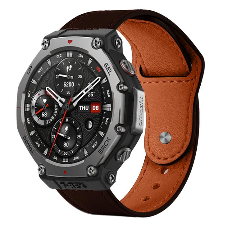 xDfind Rivet Buckle Genuine Leather Watch Band, 22mm
