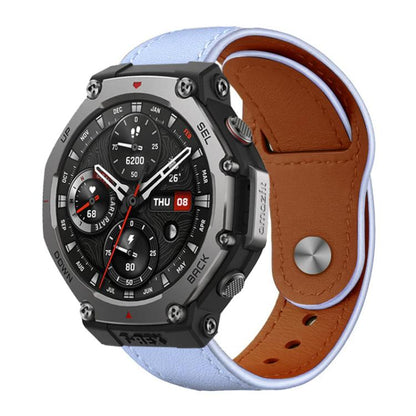 xDfind Rivet Buckle Genuine Leather Watch Band, 22mm