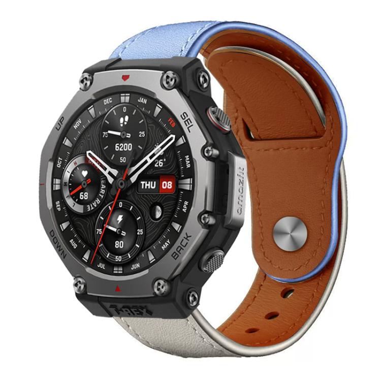 xDfind Rivet Buckle Genuine Leather Watch Band, 22mm