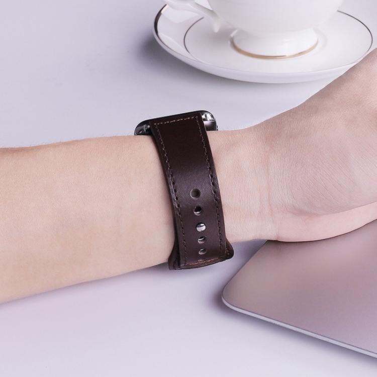 xDfind Rivet Buckle Genuine Leather Watch Band, 22mm