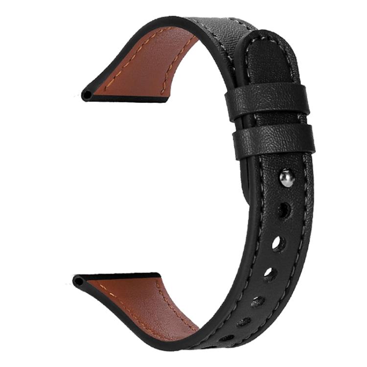 xDfind Double Ring Single Rivet Genuine Leather Watch Band, 20mm, 22mm