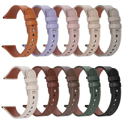 xDfind Double Ring Single Rivet Genuine Leather Watch Band, 20mm, 22mm