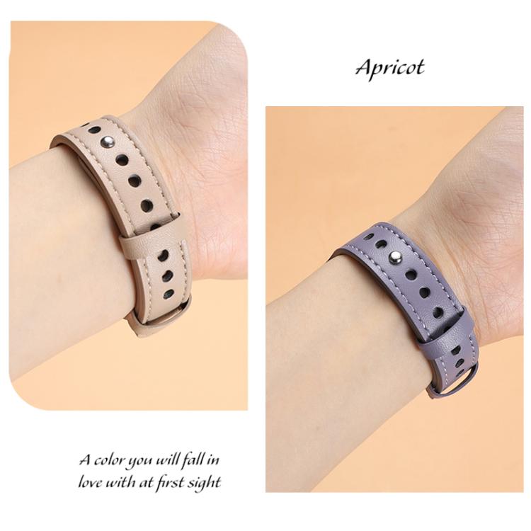 xDfind Double Ring Single Rivet Genuine Leather Watch Band, 20mm, 22mm
