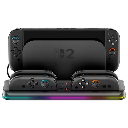 OIVO VG-SW205 Gaming Console Storage Magnetic Charging Stand with RGB Lights, For Nintendo Switch 2