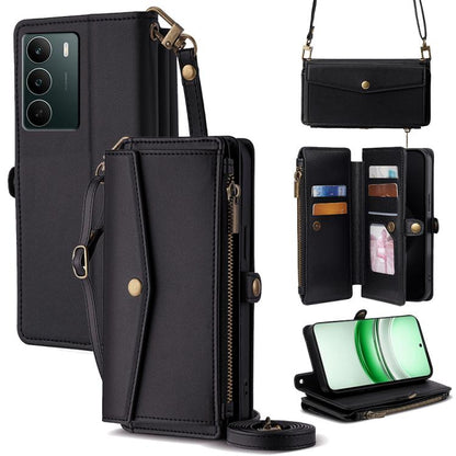 Zipper Wallet Side Buckle Crossbody Lanyard Leather Phone Case, For Realme P4 Power 5G, For Realme Note 80 4G, For Realme C83 5G, For Realme Neo8 5G, For Realme 16 5G Global, For Realme 16 Pro+ 5G, For Realme 16 Pro 5G, For Realme P4x 5G               ...