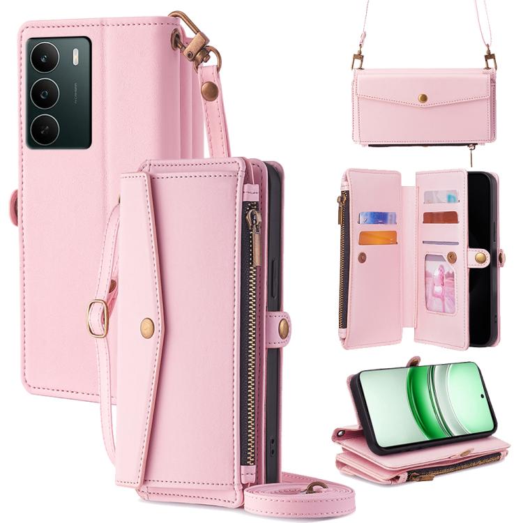 Zipper Wallet Side Buckle Crossbody Lanyard Leather Phone Case, For Realme P4 Power 5G, For Realme Note 80 4G, For Realme C83 5G, For Realme Neo8 5G, For Realme 16 5G Global, For Realme 16 Pro+ 5G, For Realme 16 Pro 5G, For Realme P4x 5G               ...
