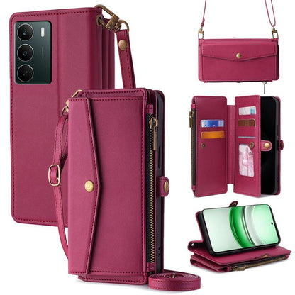 Zipper Wallet Side Buckle Crossbody Lanyard Leather Phone Case, For Realme P4 Power 5G, For Realme Note 80 4G, For Realme C83 5G, For Realme Neo8 5G, For Realme 16 5G Global, For Realme 16 Pro+ 5G, For Realme 16 Pro 5G, For Realme P4x 5G               ...