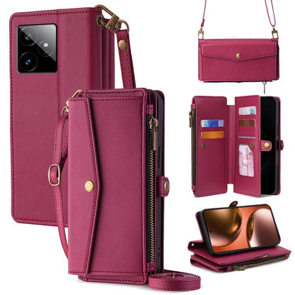 Zipper Wallet Side Buckle Crossbody Lanyard Leather Phone Case, For Realme P4 Power 5G, For Realme Note 80 4G, For Realme C83 5G, For Realme Neo8 5G, For Realme 16 5G Global, For Realme 16 Pro+ 5G, For Realme 16 Pro 5G, For Realme P4x 5G               ...