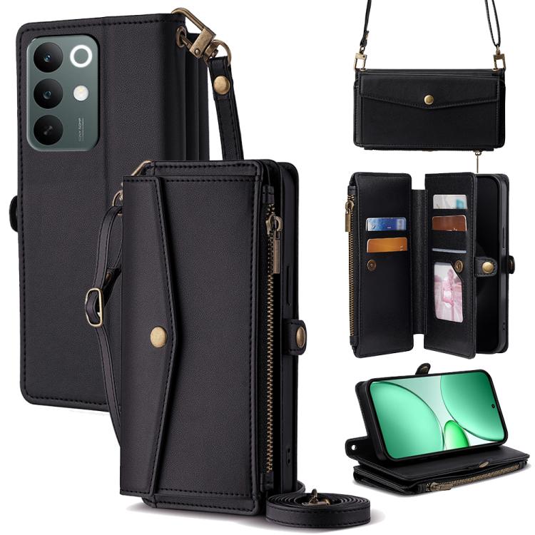 Zipper Wallet Side Buckle Crossbody Lanyard Leather Phone Case, For Realme P4 Power 5G, For Realme Note 80 4G, For Realme C83 5G, For Realme Neo8 5G, For Realme 16 5G Global, For Realme 16 Pro+ 5G, For Realme 16 Pro 5G, For Realme P4x 5G               ...