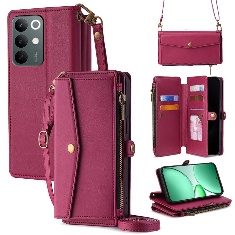 Zipper Wallet Side Buckle Crossbody Lanyard Leather Phone Case, For Realme P4 Power 5G, For Realme Note 80 4G, For Realme C83 5G, For Realme Neo8 5G, For Realme 16 5G Global, For Realme 16 Pro+ 5G, For Realme 16 Pro 5G, For Realme P4x 5G               ...