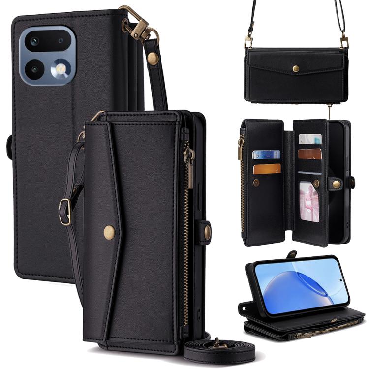 Zipper Wallet Side Buckle Crossbody Lanyard Leather Phone Case, For Realme P4 Power 5G, For Realme Note 80 4G, For Realme C83 5G, For Realme Neo8 5G, For Realme 16 5G Global, For Realme 16 Pro+ 5G, For Realme 16 Pro 5G, For Realme P4x 5G               ...