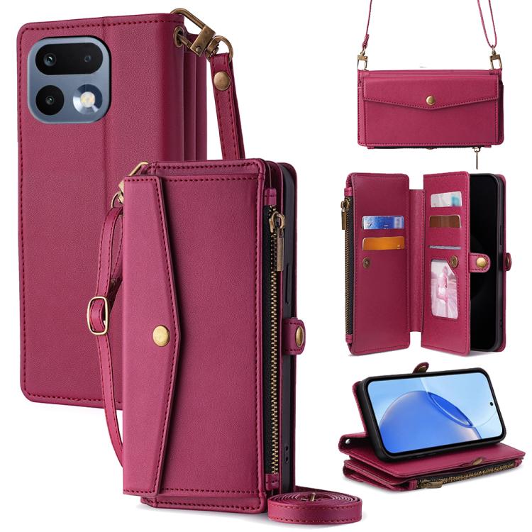 Zipper Wallet Side Buckle Crossbody Lanyard Leather Phone Case, For Realme P4 Power 5G, For Realme Note 80 4G, For Realme C83 5G, For Realme Neo8 5G, For Realme 16 5G Global, For Realme 16 Pro+ 5G, For Realme 16 Pro 5G, For Realme P4x 5G               ...