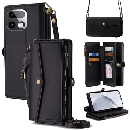 Zipper Wallet Side Buckle Crossbody Lanyard Leather Phone Case, For Realme P4 Power 5G, For Realme Note 80 4G, For Realme C83 5G, For Realme Neo8 5G, For Realme 16 5G Global, For Realme 16 Pro+ 5G, For Realme 16 Pro 5G, For Realme P4x 5G               ...