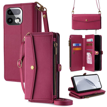 Zipper Wallet Side Buckle Crossbody Lanyard Leather Phone Case, For Realme P4 Power 5G, For Realme Note 80 4G, For Realme C83 5G, For Realme Neo8 5G, For Realme 16 5G Global, For Realme 16 Pro+ 5G, For Realme 16 Pro 5G, For Realme P4x 5G               ...