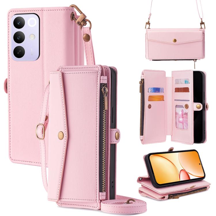Zipper Wallet Side Buckle Crossbody Lanyard Leather Phone Case, For Realme P4 Power 5G, For Realme Note 80 4G, For Realme C83 5G, For Realme Neo8 5G, For Realme 16 5G Global, For Realme 16 Pro+ 5G, For Realme 16 Pro 5G, For Realme P4x 5G               ...