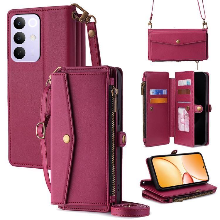 Zipper Wallet Side Buckle Crossbody Lanyard Leather Phone Case, For Realme P4 Power 5G, For Realme Note 80 4G, For Realme C83 5G, For Realme Neo8 5G, For Realme 16 5G Global, For Realme 16 Pro+ 5G, For Realme 16 Pro 5G, For Realme P4x 5G               ...