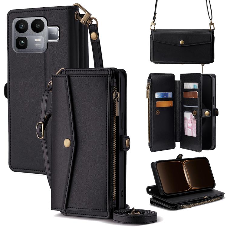 Zipper Wallet Side Buckle Crossbody Lanyard Leather Phone Case, For Realme P4 Power 5G, For Realme Note 80 4G, For Realme C83 5G, For Realme Neo8 5G, For Realme 16 5G Global, For Realme 16 Pro+ 5G, For Realme 16 Pro 5G, For Realme P4x 5G               ...