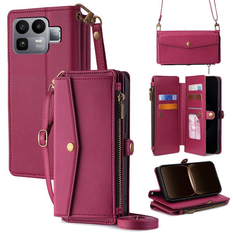 Zipper Wallet Side Buckle Crossbody Lanyard Leather Phone Case, For Realme P4 Power 5G, For Realme Note 80 4G, For Realme C83 5G, For Realme Neo8 5G, For Realme 16 5G Global, For Realme 16 Pro+ 5G, For Realme 16 Pro 5G, For Realme P4x 5G               ...