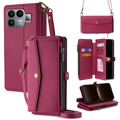 Zipper Wallet Side Buckle Crossbody Lanyard Leather Phone Case, For Realme P4 Power 5G, For Realme Note 80 4G, For Realme C83 5G, For Realme Neo8 5G, For Realme 16 5G Global, For Realme 16 Pro+ 5G, For Realme 16 Pro 5G, For Realme P4x 5G               ...