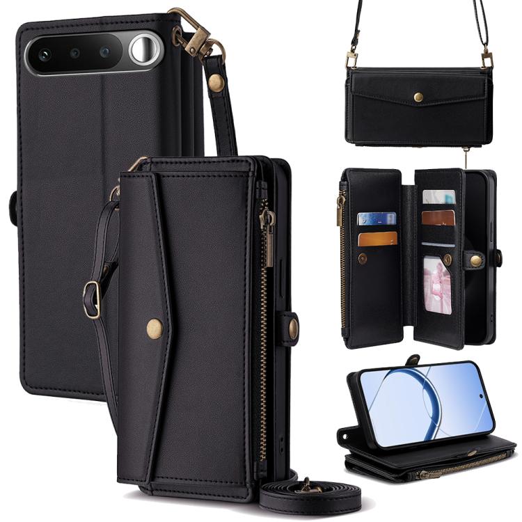 Zipper Wallet Side Buckle Crossbody Lanyard Leather Phone Case, For Realme P4 Power 5G, For Realme Note 80 4G, For Realme C83 5G, For Realme Neo8 5G, For Realme 16 5G Global, For Realme 16 Pro+ 5G, For Realme 16 Pro 5G, For Realme P4x 5G               ...