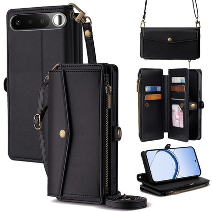 Zipper Wallet Side Buckle Crossbody Lanyard Leather Phone Case, For Realme P4 Power 5G, For Realme Note 80 4G, For Realme C83 5G, For Realme Neo8 5G, For Realme 16 5G Global, For Realme 16 Pro+ 5G, For Realme 16 Pro 5G, For Realme P4x 5G               ...