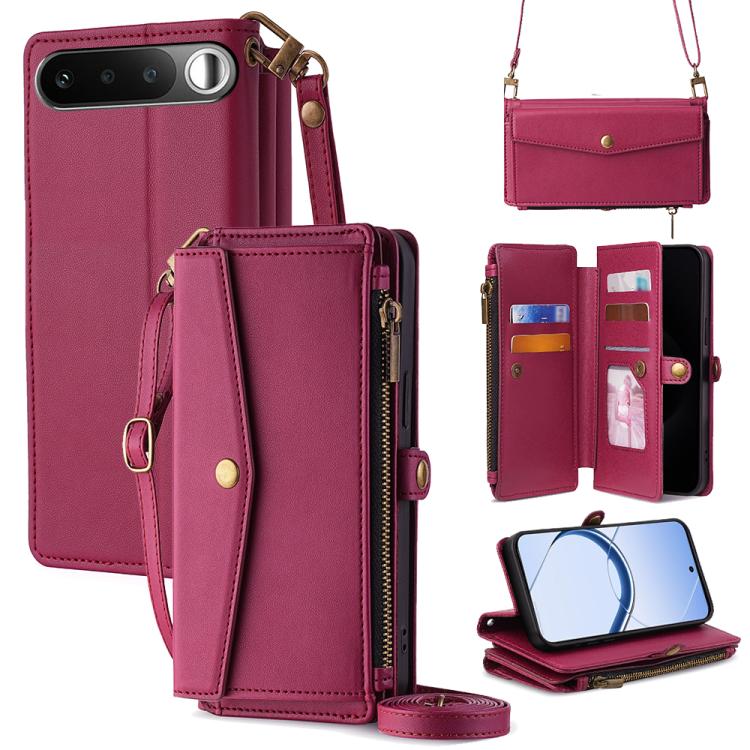 Zipper Wallet Side Buckle Crossbody Lanyard Leather Phone Case, For Realme P4 Power 5G, For Realme Note 80 4G, For Realme C83 5G, For Realme Neo8 5G, For Realme 16 5G Global, For Realme 16 Pro+ 5G, For Realme 16 Pro 5G, For Realme P4x 5G               ...