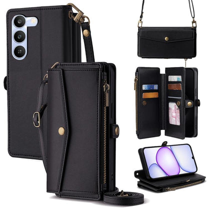 Zipper Wallet Side Buckle Crossbody Lanyard Leather Phone Case, For Realme P4 Power 5G, For Realme Note 80 4G, For Realme C83 5G, For Realme Neo8 5G, For Realme 16 5G Global, For Realme 16 Pro+ 5G, For Realme 16 Pro 5G, For Realme P4x 5G               ...