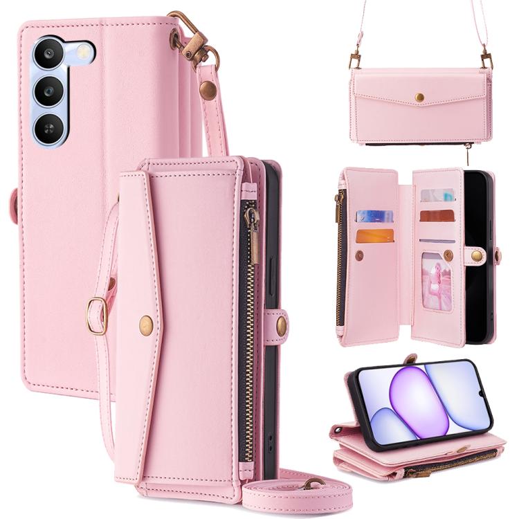 Zipper Wallet Side Buckle Crossbody Lanyard Leather Phone Case, For Realme P4 Power 5G, For Realme Note 80 4G, For Realme C83 5G, For Realme Neo8 5G, For Realme 16 5G Global, For Realme 16 Pro+ 5G, For Realme 16 Pro 5G, For Realme P4x 5G               ...