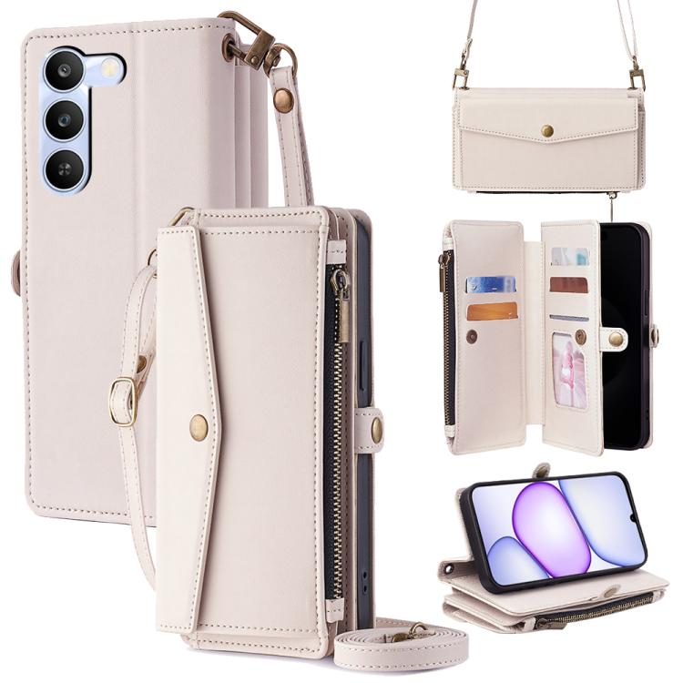Zipper Wallet Side Buckle Crossbody Lanyard Leather Phone Case, For Realme P4 Power 5G, For Realme Note 80 4G, For Realme C83 5G, For Realme Neo8 5G, For Realme 16 5G Global, For Realme 16 Pro+ 5G, For Realme 16 Pro 5G, For Realme P4x 5G               ...