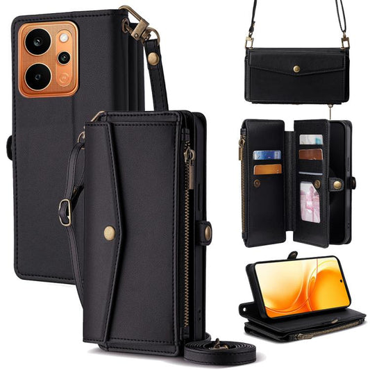 Zipper Wallet Side Buckle Crossbody Lanyard Leather Phone Case, For Realme P4 Power 5G, For Realme Note 80 4G, For Realme C83 5G, For Realme Neo8 5G, For Realme 16 5G Global, For Realme 16 Pro+ 5G, For Realme 16 Pro 5G, For Realme P4x 5G               ...