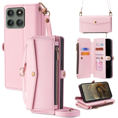 Zipper Wallet Side Buckle Crossbody Lanyard Leather Phone Case