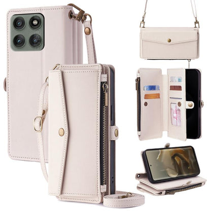 Zipper Wallet Side Buckle Crossbody Lanyard Leather Phone Case