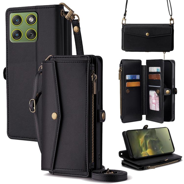 Zipper Wallet Side Buckle Crossbody Lanyard Leather Phone Case, For Motorola Moto X70 Air Pro, For Motorola Moto G77 5G, For Motorola Edge 70 Fusion 5G, For Motorola Moto G67 Power 5G, For Motorola Edge 70 5G, For Motorola Moto G06 4G                  ...