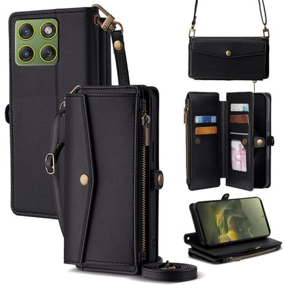 Zipper Wallet Side Buckle Crossbody Lanyard Leather Phone Case, For Motorola Moto X70 Air Pro, For Motorola Moto G77 5G, For Motorola Edge 70 Fusion 5G, For Motorola Moto G67 Power 5G, For Motorola Edge 70 5G, For Motorola Moto G06 4G                  ...