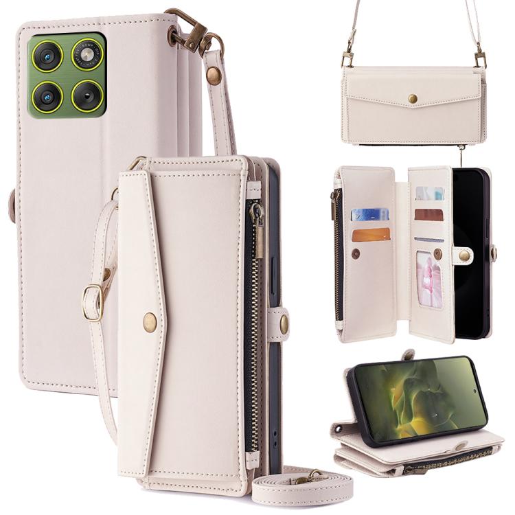Zipper Wallet Side Buckle Crossbody Lanyard Leather Phone Case, For Motorola Moto G67 Power 5G, For Motorola Edge 70 5G, For Motorola Moto G06 4G, For Motorola Edge 60 Pro 5G