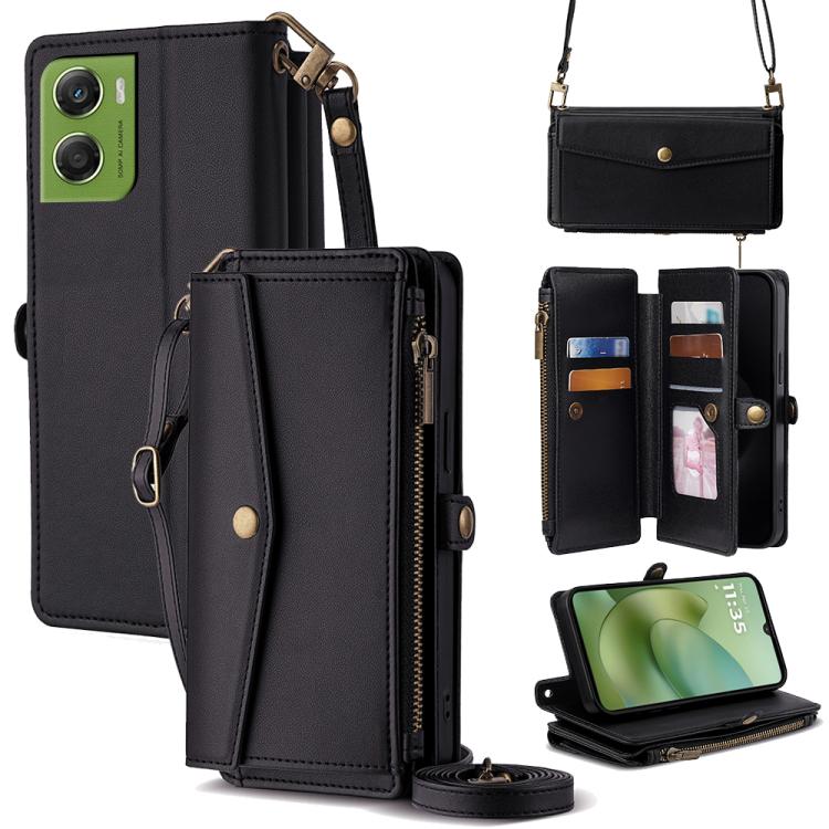 Zipper Wallet Side Buckle Crossbody Lanyard Leather Phone Case, For Motorola Moto G67 Power 5G, For Motorola Edge 70 5G, For Motorola Moto G06 4G, For Motorola Edge 60 Pro 5G