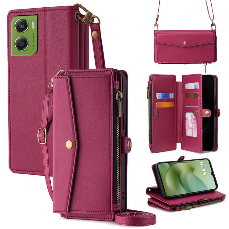 Zipper Wallet Side Buckle Crossbody Lanyard Leather Phone Case, For Motorola Moto G67 Power 5G, For Motorola Edge 70 5G, For Motorola Moto G06 4G, For Motorola Edge 60 Pro 5G