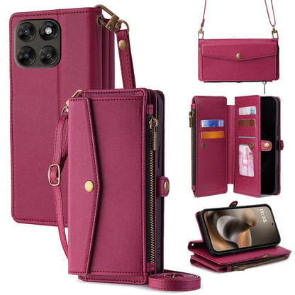 Zipper Wallet Side Buckle Crossbody Lanyard Leather Phone Case, For Motorola Moto X70 Air Pro, For Motorola Moto G77 5G, For Motorola Edge 70 Fusion 5G, For Motorola Moto G67 Power 5G, For Motorola Edge 70 5G, For Motorola Moto G06 4G                  ...