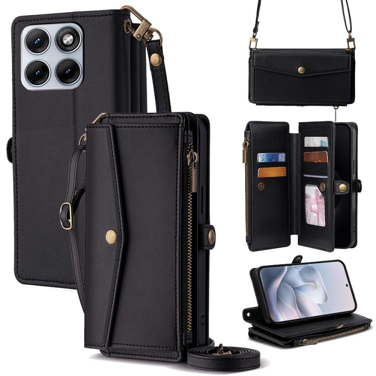 Zipper Wallet Side Buckle Crossbody Lanyard Leather Phone Case, For Motorola Moto X70 Air Pro, For Motorola Moto G77 5G, For Motorola Edge 70 Fusion 5G, For Motorola Moto G67 Power 5G, For Motorola Edge 70 5G, For Motorola Moto G06 4G                  ...