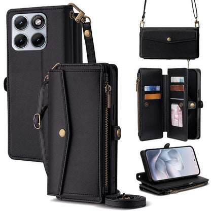 Zipper Wallet Side Buckle Crossbody Lanyard Leather Phone Case, For Motorola Moto X70 Air Pro, For Motorola Moto G77 5G, For Motorola Edge 70 Fusion 5G, For Motorola Moto G67 Power 5G, For Motorola Edge 70 5G, For Motorola Moto G06 4G                  ...
