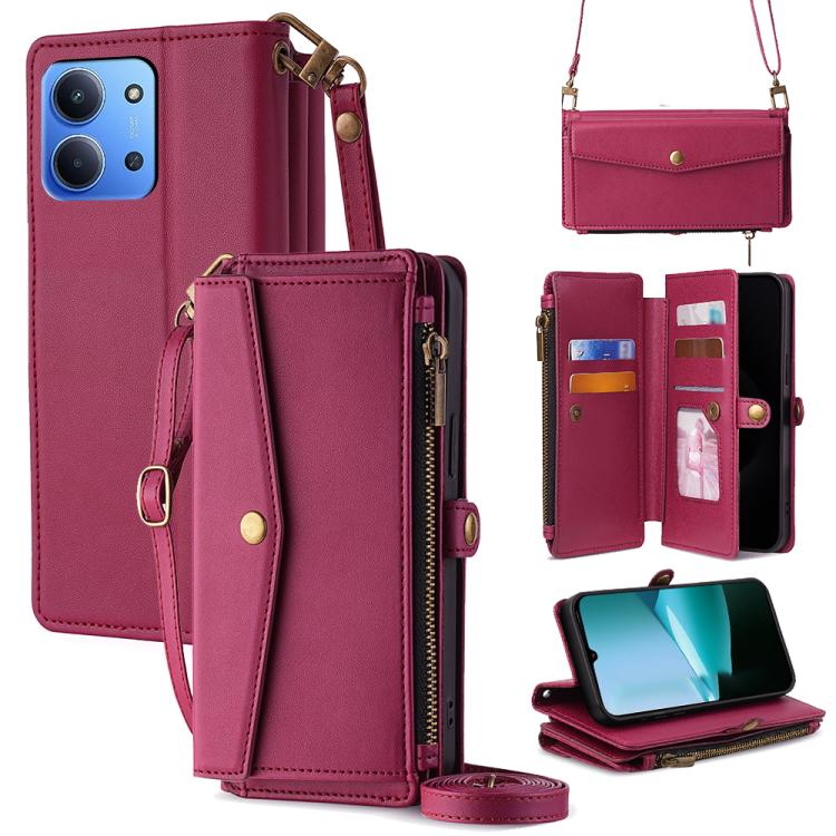 Zipper Wallet Side Buckle Crossbody Lanyard Leather Phone Case, For Redmi A7 Pro 171mm / Poco C85x 5G, For Redmi Turbo 5 Max 5G / Poco X8 Pro Max 5G, For Redmi Turbo 5 5G / Poco X8 Pro 5G, For Redmi K90 Pro Max 5G / Poco F8 Ultra                       ...