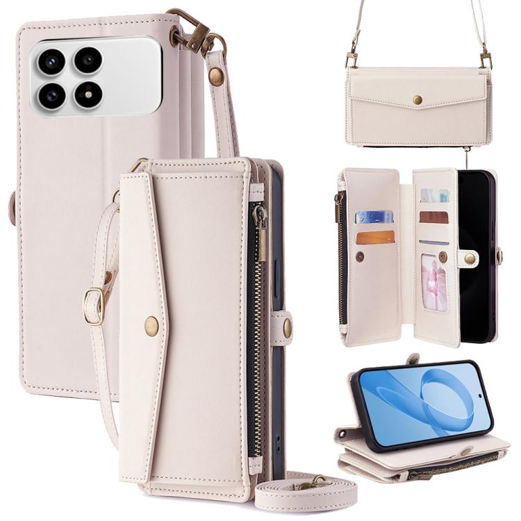 Zipper Wallet Side Buckle Crossbody Lanyard Leather Phone Case, For Redmi A7 Pro 171mm / Poco C85x 5G, For Redmi Turbo 5 Max 5G / Poco X8 Pro Max 5G, For Redmi Turbo 5 5G / Poco X8 Pro 5G, For Redmi K90 Pro Max 5G / Poco F8 Ultra                       ...