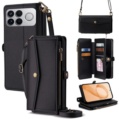 Zipper Wallet Side Buckle Crossbody Lanyard Leather Phone Case, For Redmi A7 Pro 171mm / Poco C85x 5G, For Redmi Turbo 5 Max 5G / Poco X8 Pro Max 5G, For Redmi Turbo 5 5G / Poco X8 Pro 5G, For Redmi K90 Pro Max 5G / Poco F8 Ultra                       ...