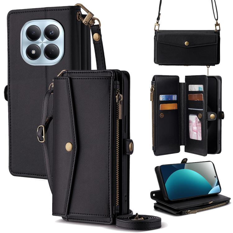 Zipper Wallet Side Buckle Crossbody Lanyard Leather Phone Case, For Redmi A7 Pro 171mm / Poco C85x 5G, For Redmi Turbo 5 Max 5G / Poco X8 Pro Max 5G, For Redmi Turbo 5 5G / Poco X8 Pro 5G, For Redmi K90 Pro Max 5G / Poco F8 Ultra                       ...