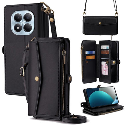 Zipper Wallet Side Buckle Crossbody Lanyard Leather Phone Case, For Redmi A7 Pro 171mm / Poco C85x 5G, For Redmi Turbo 5 Max 5G / Poco X8 Pro Max 5G, For Redmi Turbo 5 5G / Poco X8 Pro 5G, For Redmi K90 Pro Max 5G / Poco F8 Ultra                       ...