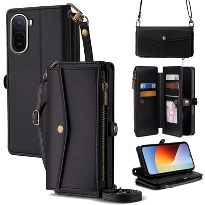 Zipper Wallet Side Buckle Crossbody Lanyard Leather Phone Case, For Redmi A7 Pro 171mm / Poco C85x 5G, For Redmi Turbo 5 Max 5G / Poco X8 Pro Max 5G, For Redmi Turbo 5 5G / Poco X8 Pro 5G, For Redmi K90 Pro Max 5G / Poco F8 Ultra                       ...
